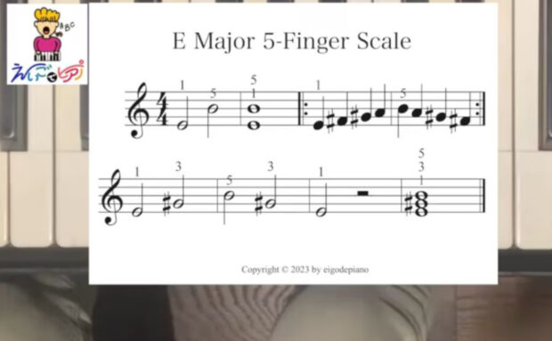 E Major 5-Finger Scale R.H.